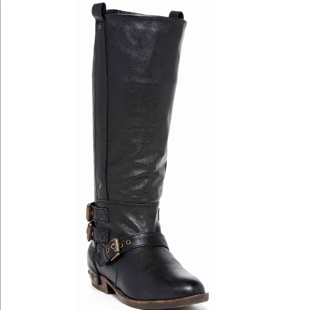Dolce Vita DV Bend Triple Buckle leather boots blk